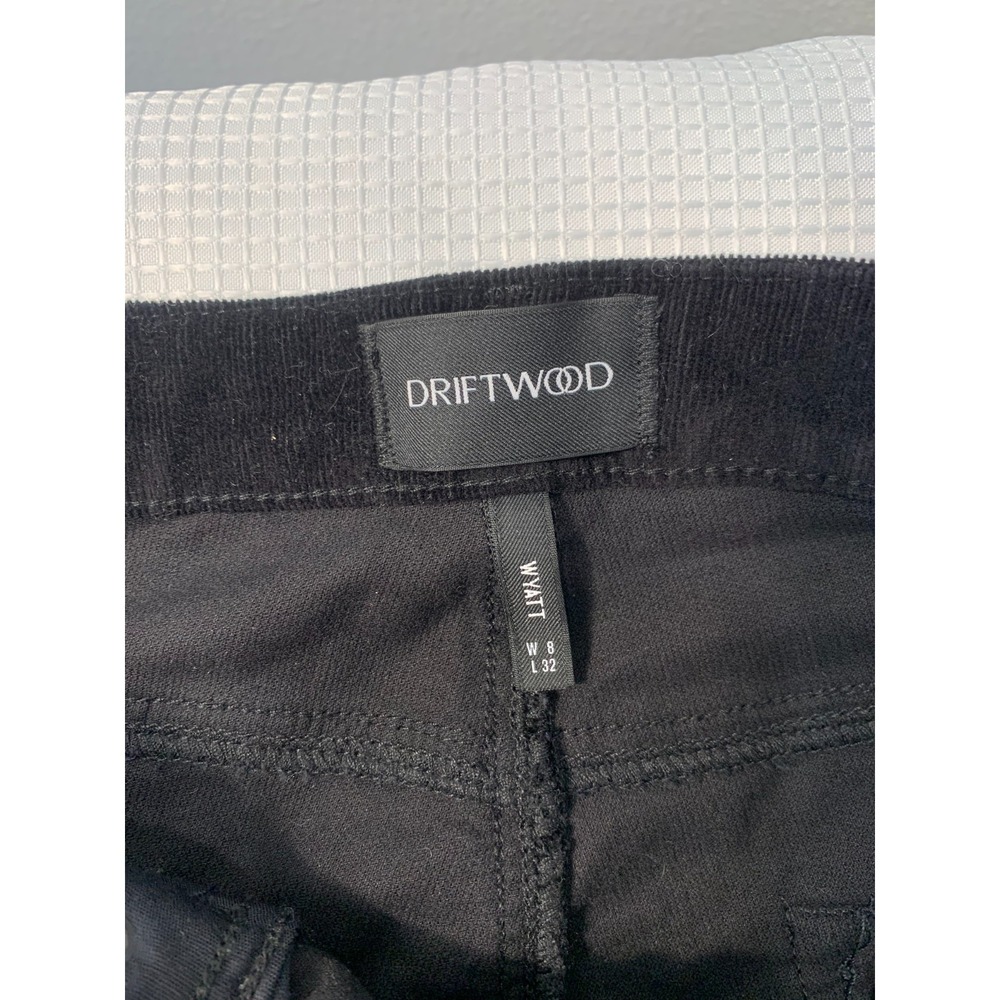 (J-126)Driftwood Black Corduroy Embroidered Floral Flare Jeans Women's 8 NWT QVC - Picture 6 of 10